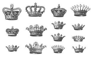 Objects - Grunge Vector Crowns 