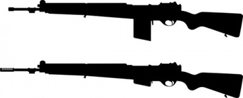 Military - Guns Silhouette clip art 