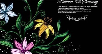 Hand-painted flowers Vector-1 Preview