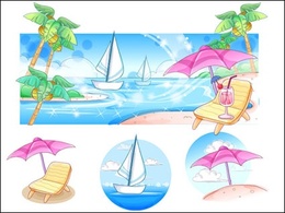 Hand-painted style, summer style series of vector -3 Preview