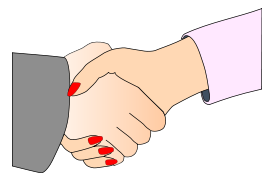 Business - Handshake with Black Outline (white man and woman) 