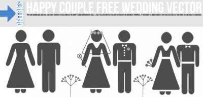 Happy Couple Free Wedding Vector Preview