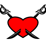 Heart And Swords Free Vector Preview
