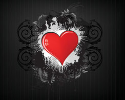 Heart on grunge background black