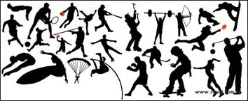 Sports - High jump, soccer, basketball, tennis, baseball, diving, parachuting, weightlifting, skating 