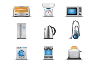 Household Appliances Vector Elements Preview