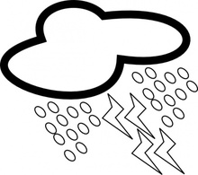 Icon Cloud Outline Symbol Lightning Weather Storm Thunder Rainning