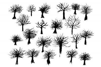 Ink Tree Vector Silhouettes Preview