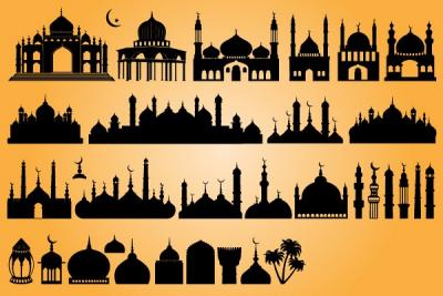 Islamic Mosques Vector Silhouettes Preview