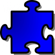 Objects - Jigsaw Blue Piece clip art 
