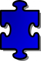 Objects - Jigsaw Blue Puzzle Piece clip art 