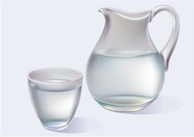 Jug and glass with water