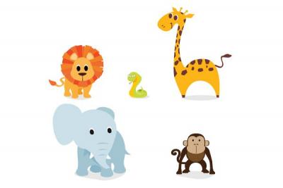Jungle Animals Vector Preview