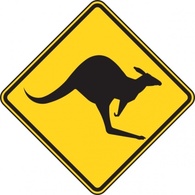 Kangaroo Warning Sign clip art Preview