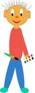 Kid Holding Paint Brush clip art Preview