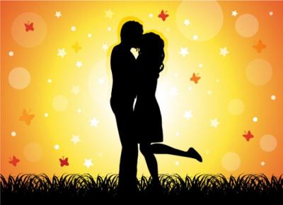 Kissing Couple Vector GRaphic Preview