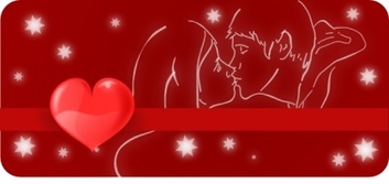 Kissing Couple With Heart clip art Preview