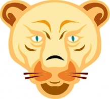 Animals - Lion Face Cartoon clip art 