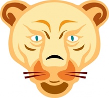 Animals - Lion Face clip art 