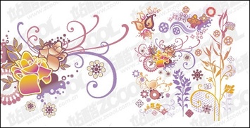 Lovely style pattern element vector material Preview