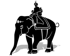 Maharaja Riding an Elephant Vector Clipart