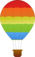 Objects - Maidis Horizontal Striped Hot Air Balloons clip art 