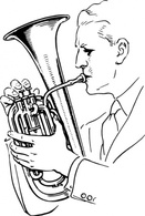 Man Playing Alto Horn clip art Preview