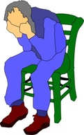 Objects - Man Sitting On A Chair clip art 