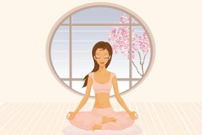 Meditating Yoga Girl Vector Preview