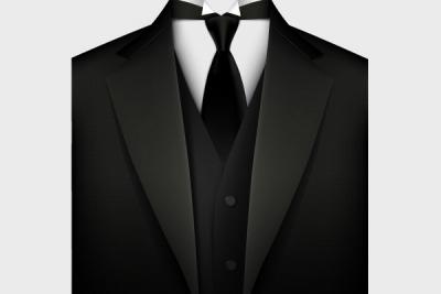 Men's Formal Black Suit Vector Preview