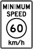 Minimum Speed 60 Kmh Vector Sign