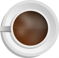 Food - Mokush Realistic Coffee Cup Top View clip art 