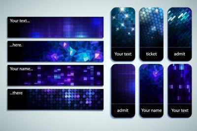 Mosaic Background Vector Banners Preview