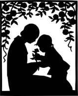 Human - Mother And Child Silhouette clip art 