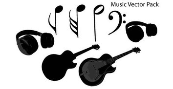 Music vector pack - guitar and notes