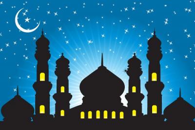 Muslim Mosque Background Vector Preview