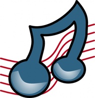 Music - Note Symbol Cartoon Musical Bold Writing 