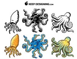 Animals - Octopus Design Vectors- Free 