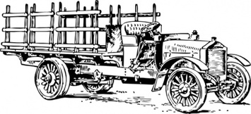 Transportation - Old Outline Transportation Truck Lineart Transport Heavy 