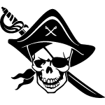 One Eyed Pirate Skull Vector