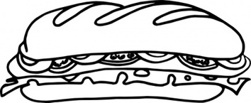 One Jean Food Sandwich Vic Sub Cartoon