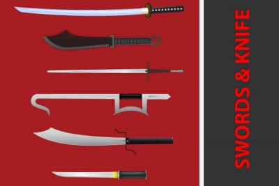 Oriental Swords Vector Preview