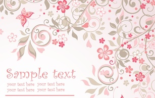 Flourishes & Swirls - Pink Floral Background 
