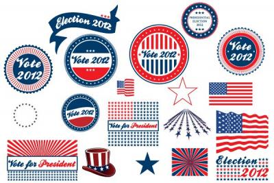 Presidential Election Vector Stickers Preview
