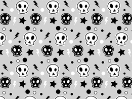 Cartoon - Punk Skull Pattern 