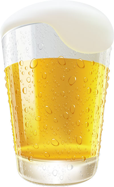 Realistic Beer Glass Vector Preview