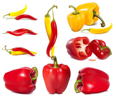 Realistic Vector Peppers Preview