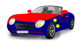 Red Blue Convertible Sports Car Preview