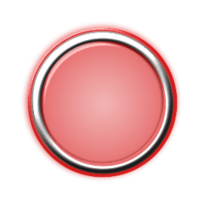 Red Button with Internal Light and Glowing Bezel