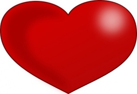 Red Glossy Valentine Heart clip art